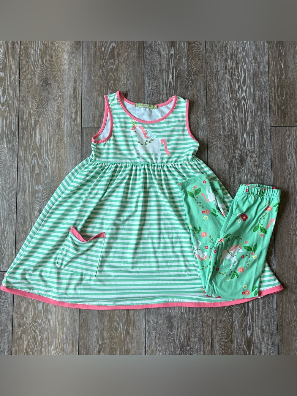 Millie Loves Lily Unicorn Dress and Pants Set